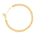 10K Yellow Gold Womens Cubic-Zirconia Fashion Link Bracelet Size 8 Inches