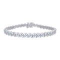 925 Sterling Silver Womens Cubic-Zirconia Fashion Link Bracelet Size 7 Inches