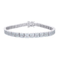 925 Sterling Silver Womens Cubic-Zirconia Fashion Link Bracelet Size 7 Inches