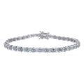 925 Sterling Silver Womens Marquise Round Cubic-Zirconia Fashion Link Bracelet Size 7 Inches