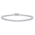 925 Sterling Silver Womens Cubic-Zirconia Fashion Link Bracelet Size 7 Inches