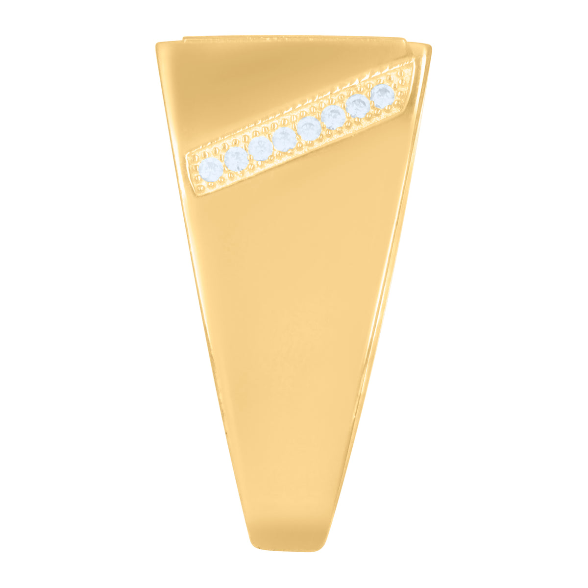 925 Sterling Silver Yellow-tone Mens Cubic-Zirconia Square Fashion Ring Size 11