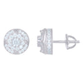 925 Sterling Silver Unisex Cubic-Zirconia Fashion Stud Earrings