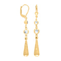 10K Yellow Gold Womens Cubic-Zirconia Drop Dangle Leverback Earrings