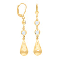 10K Yellow Gold Womens Cubic-Zirconia Tear Drop Dangle Leverback Earrings