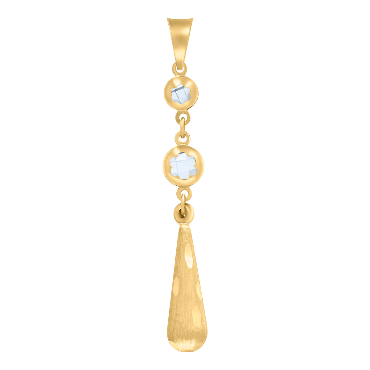 10K Yellow Gold Womens Cubic-Zirconia Drop Fashion Dangling Charm Pendant