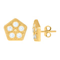 10K Yellow Gold Womens Cubic-Zirconia Fashion Stud Earrings