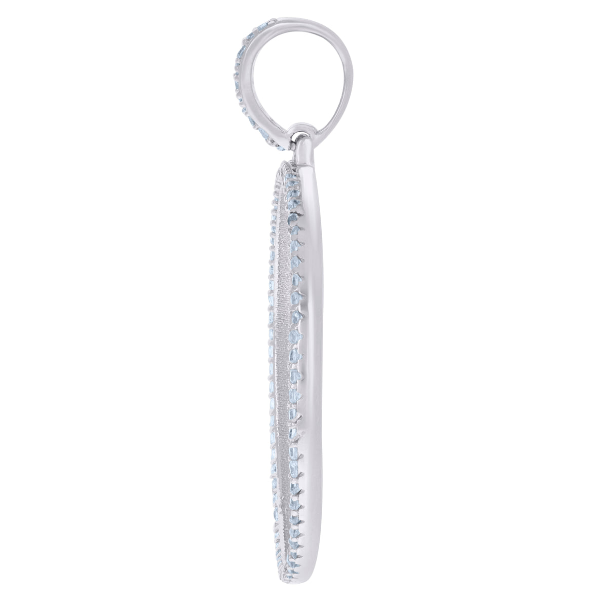 925 Sterling Silver Men Cubic-Zirconia Picture Frame Charm Pendant