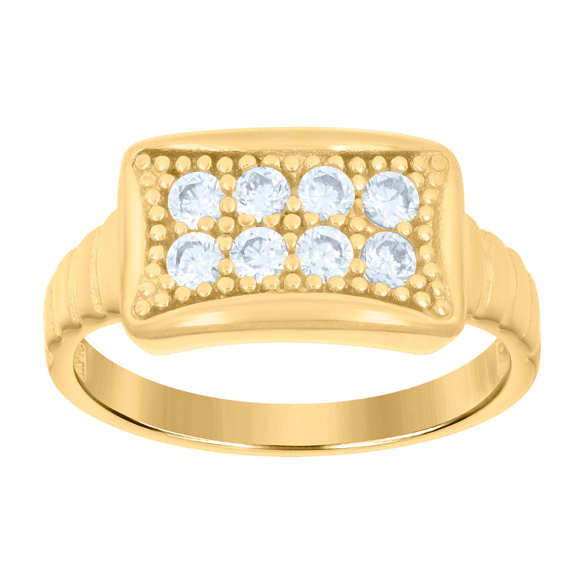 10K Yellow Gold Womens Cubic-Zirconia Fashion Ring