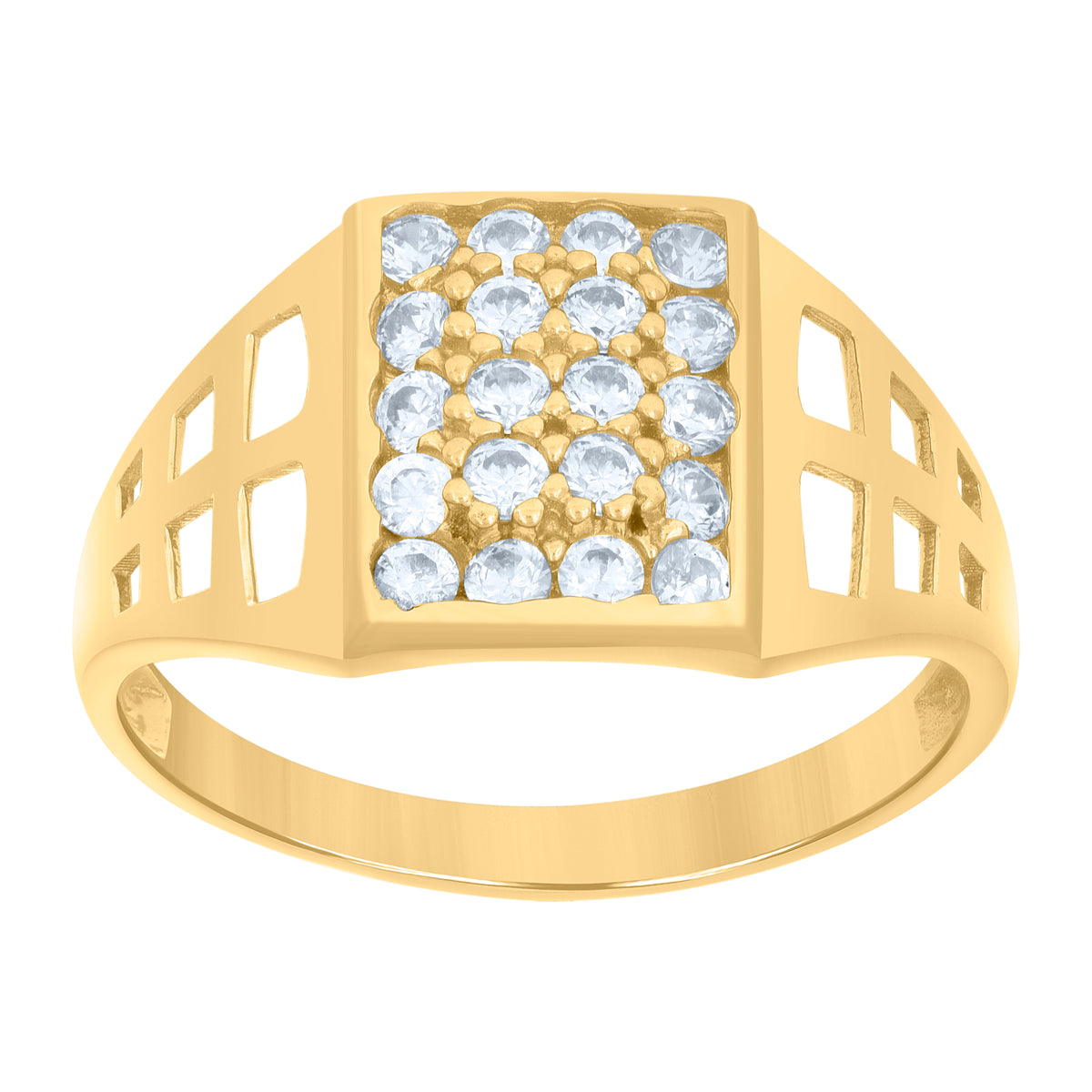 10K Yellow Gold Womens Cubic-Zirconia Fashion Ring