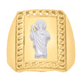 10K Two-Tone Gold Mens St. Jude Religious Ring