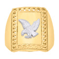 10K Two-Tone Gold Mens Eagle Bird Wildlife Ring