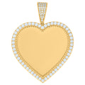 10K Yellow Gold Womens Cubic-Zirconia Heart Photo Frame Charm Pendant