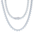 925 Sterling Silver Womens Cubic-Zirconia Heart Tennis Chain