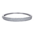 925 Sterling Silver Womens Cubic-Zirconia Fashion Bangle