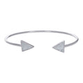 925 Sterling Silver Womens Cubic-Zirconia Arrow Fashion Cuff Bangle