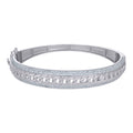 925 Sterling Silver Womens Cubic-Zirconia Cuban Link Fashion Bangle