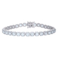 925 Sterling Silver Womens Cubic-Zirconia Link Fashion Bracelet Size 7 Inches