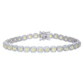 925 Sterling Silver Womens Yellow White Cubic-Zirconia Link Fashion Bracelet Size 7 Inches