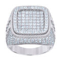 925 Sterling Silver Mens Cubic-Zirconia Square Head Fashion Ring