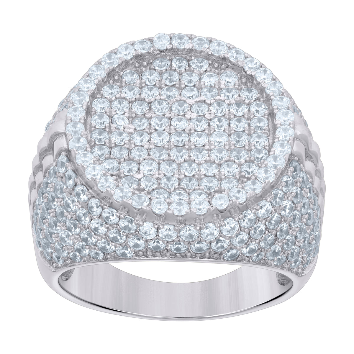 925 Sterling Silver Mens Cubic-Zirconia Fashion Ring Size 9