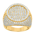 925 Sterling Silver Yellow-tone Mens Cubic-Zirconia Fashion Ring Size 9