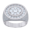925 Sterling Silver Mens Cubic-Zirconia Fashion Ring Size 10