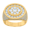 925 Sterling Silver Yellow-tone Mens Cubic-Zirconia Fashion Ring Size 11