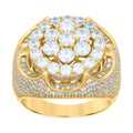 925 Sterling Silver Yellow-tone Mens Cubic-Zirconia Fashion Ring Size 8
