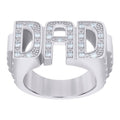925 Sterling Silver Mens Cubic-Zirconia DAD Fashion Ring