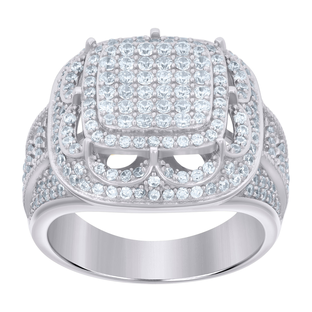 925 Sterling Silver Mens Cubic-Zirconia Fashion Ring Size 8
