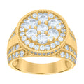 925 Sterling Silver Yellow-tone Mens Cubic-Zirconia Fashion Ring
