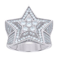 925 Sterling Silver Mens Cubic-Zirconia Star Fashion Ring Size 12