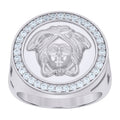 925 Sterling Silver Mens Cubic-Zirconia Medusa Fashion Ring Size 8