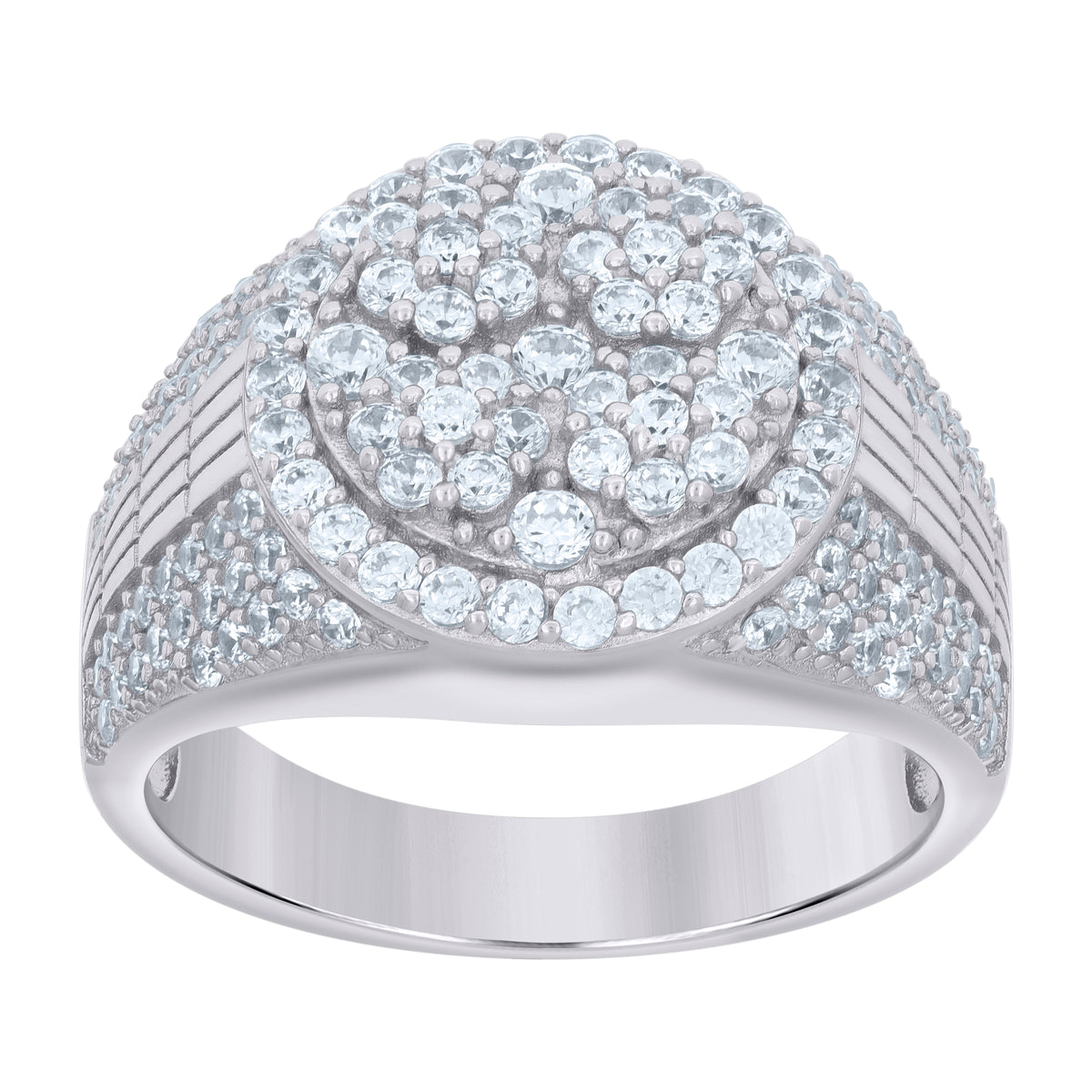 925 Sterling Silver Mens Cubic-Zirconia Fashion Ring Size 8