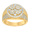 925 Sterling Silver Yellow-tone Mens Cubic-Zirconia Fashion Ring Size 9