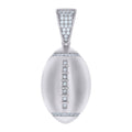 925 Sterling Silver Mens Cubic-Zirconia Football Sports Charm Pendant