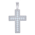 925 Sterling Silver Mens Cubic-Zirconia Cross Religious Charm Pendant