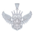 925 Sterling Silver Mens Cubic-Zirconia Flying Leo/Lion Zodiac Sign/Wildlife Charm Pendant