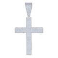 925 Sterling Silver Mens Cubic-Zirconia Cross Religious Charm Pendant