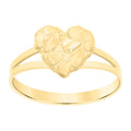 10K Yellow Gold Womens Nugget Heart Ring