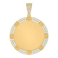 10K Yellow Gold Mens Cubic-Zirconia Photo Frame Charm Pendant