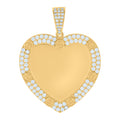 10K Yellow Gold Womens Cubic-Zirconia Heart Charm Pendant