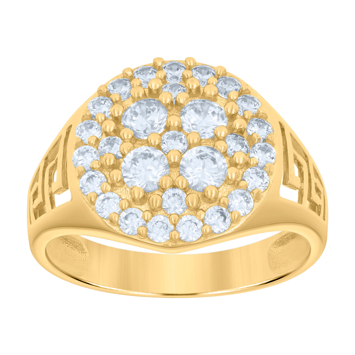 10K Yellow Gold Mens Cubic-Zirconia Fashion Ring