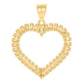 10K Yellow Gold Womens Heart Charm Pendant