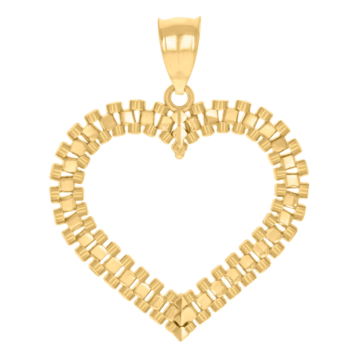 10K Yellow Gold Womens Heart Charm Pendant