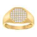 10K Yellow Gold Mens Cubic-Zirconia Octagon Head Fashion Ring