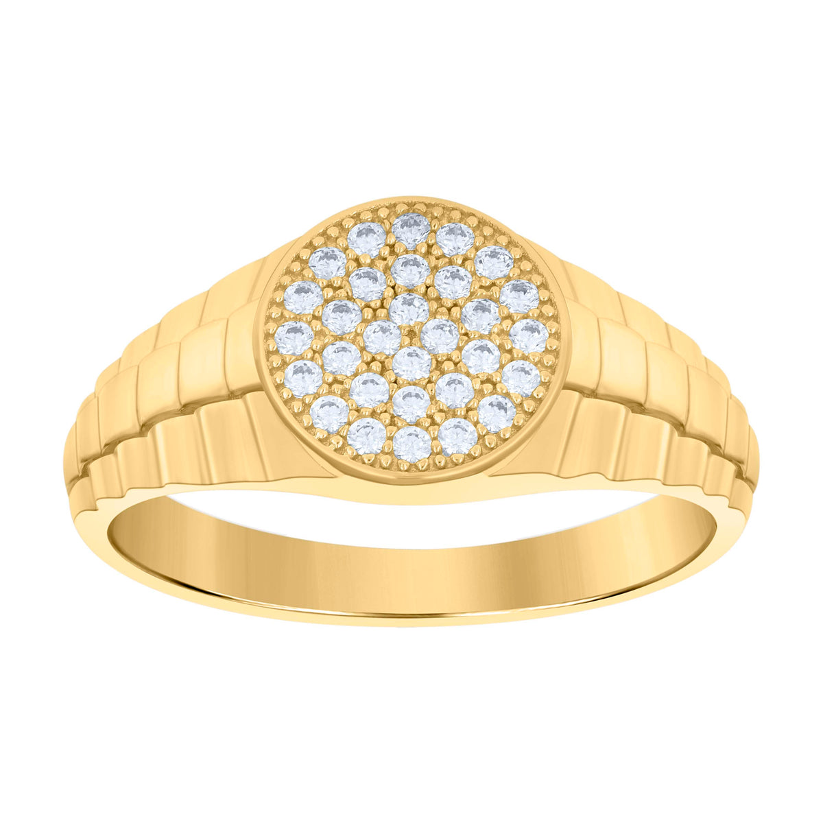 10K Yellow Gold Mens Cubic-Zirconia Fashion Ring