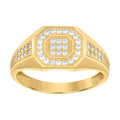 10K Yellow Gold Mens Cubic-Zirconia Octagon Head Fashion Ring