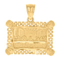 10K Yellow Gold Mens Last Supper Religious Charm Pendant
